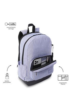 Morral Universitario Tocaxu Plus Porta PC 15" Morado Mujer