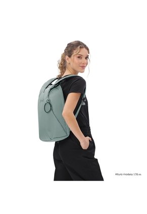 Morral Antirrobo Porta PC 14" Twill Verde Mujer