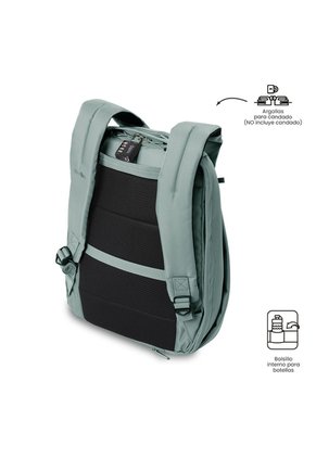 Morral Antirrobo Porta PC 14" Twill Verde Mujer