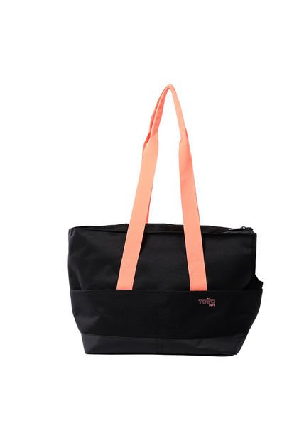 Shopping Bag Kira Versátil Negra/Naranja