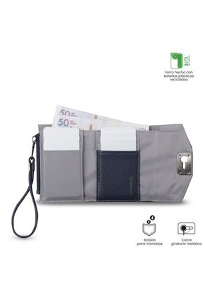 Billetera Para Mujer Smooth Ney Con RFID Blocker Azul