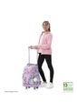 Morral Escolar Con Ruedas Para Niña Renglón Grande Blanco de Totto