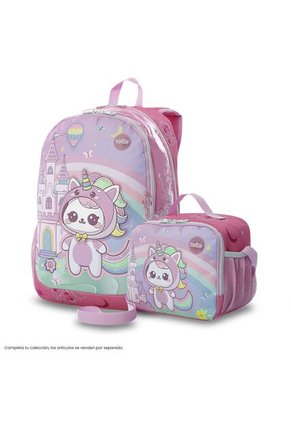 Lonchera Térmica Para Niña Magic Spark Grande Rosada