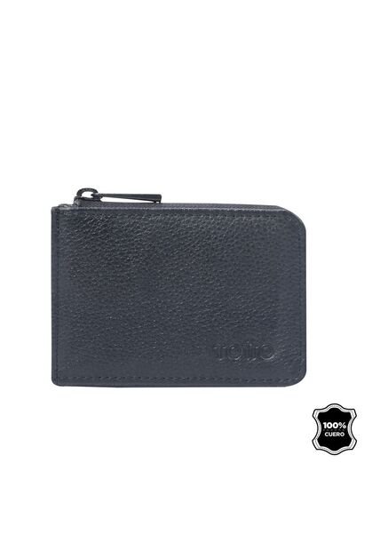 Billetera De Cuero Staty Negra Pequeña