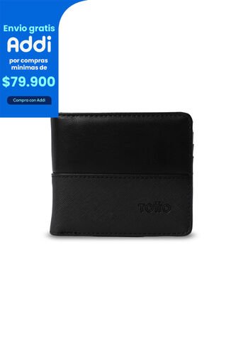 Billetera Hombre Saffiano Con RFID Blocker Negra Totto