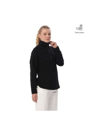 Buzo Con Cremallera Para Mujer Shorel Pullover Negro