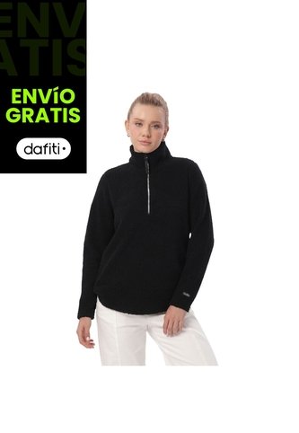 Buzo Con Cremallera Para Mujer Shorel Pullover Negro Totto