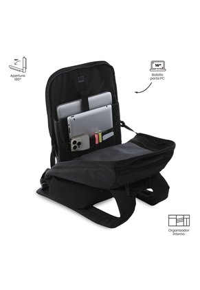 Morral Antirrobo Porta PC 16" Twill Negro Hombre