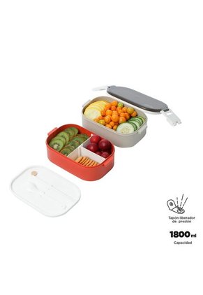 Portacomidas Magu Gris/Rojo