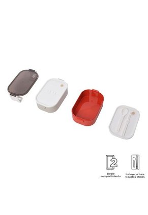 Portacomidas Magu Gris/Rojo
