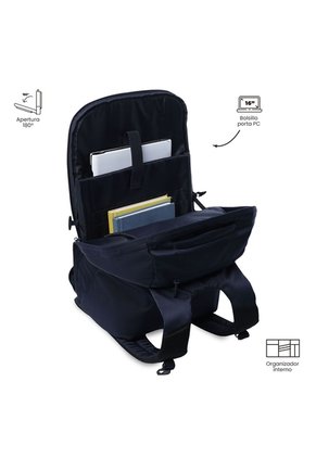 Morral Antirrobo Porta PC 16" Twill Azul Hombre