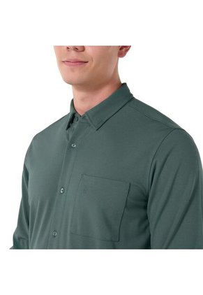Camisa Manga Larga Pardo Para Hombre Verde
