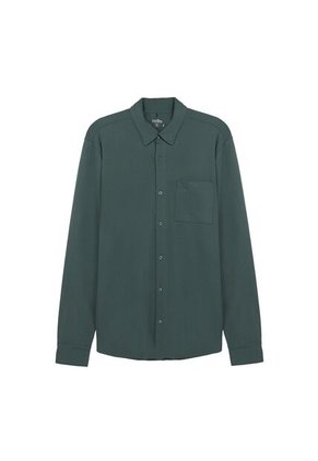 Camisa Manga Larga Pardo Para Hombre Verde