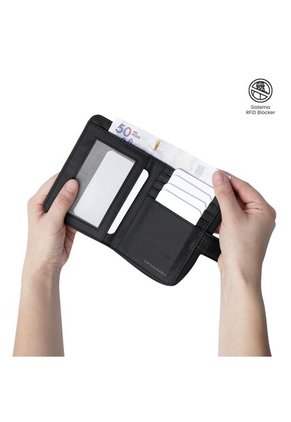 Billetera Para Mujer Texture Twi Con RFID Blocker Negra