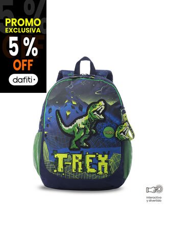 Morral Para Niño Digisaurio Grande Color Azul Totto
