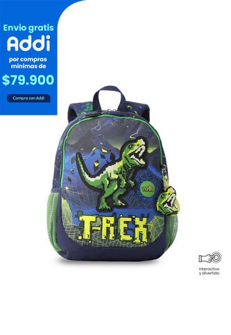 Morral Para Niño Digisaurio Mediano Color Azul Totto