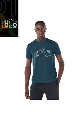 Camiseta Estampada Para Hombre Atena Azul Totto