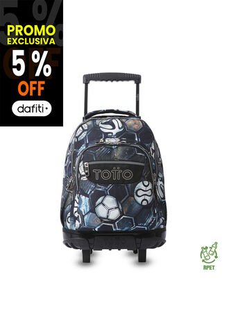 Morral Escolar Con Ruedas Para Niño Renglón Estampado De Fútbol Totto