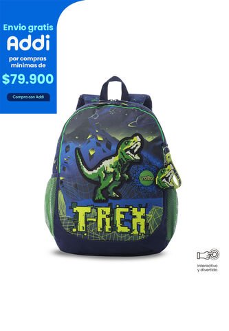 Morral Para Niño Digisaurio Grande Color Azul Totto
