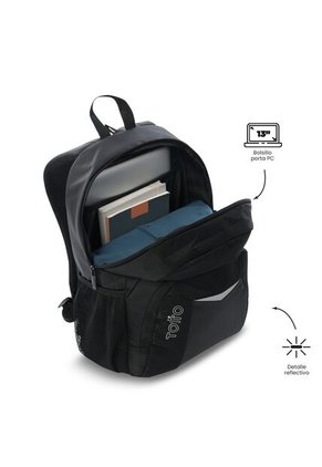 Morral Universitario Teck 3.0 Porta PC 13" Negro Hombre