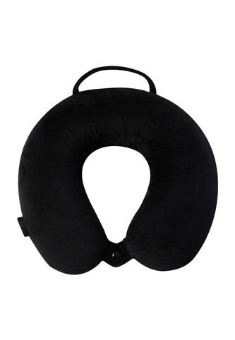 Almohada De Viaje Memory Foam Jet Pillow Negra Totto