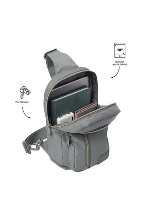 Bolso Hombre Porta Tableta 10" Tracer Gris
