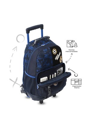 Morral Con Ruedas Escolar Real Madrid Grande Azul