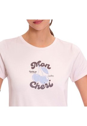 Camiseta Estampada Para Mujer Prime Manga Corta Rosada