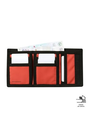 Billetera Contrast Qui Con RFID Blocker Negra/Roja Mediana