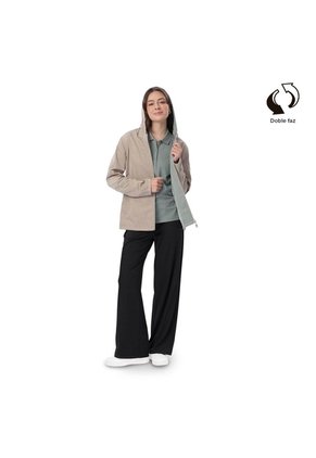 Chaqueta Doble Faz Para Mujer Baccat Beige/Verde