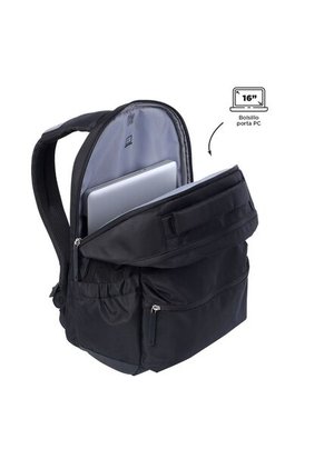 Morral Universitario Porta PC 16" Comfort Negro Mujer Ergonómico  +  Anti Impacto