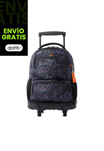 Maleta Para Niño Con Ruedas Skl Grande Negro Totto