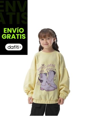 Buzo Cuello Redondo Para Niña Unibee Color Amarillo Totto