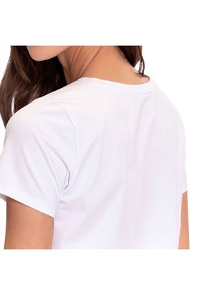 Camiseta Estampada Para Mujer Prime Manga Corta Blanca