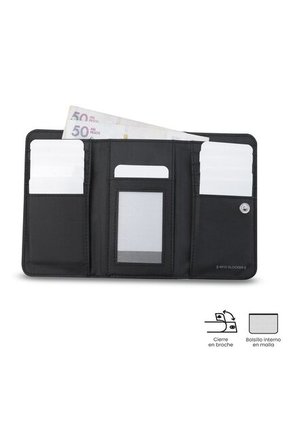 Billetera Para Mujer Texture Var Con RFID Blocker Negra