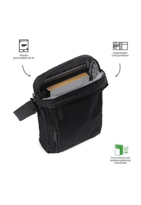 Bolso Para Hombre Bayonne Tipo Crossbody Pequeño Negro