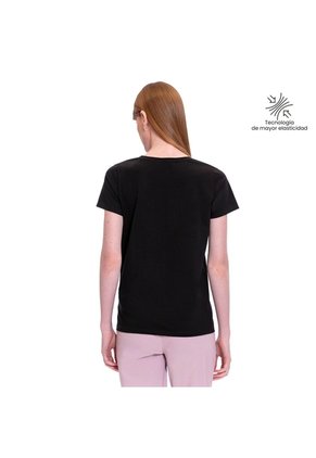 Camiseta Estampada Para Mujer Prime Manga Corta Negra