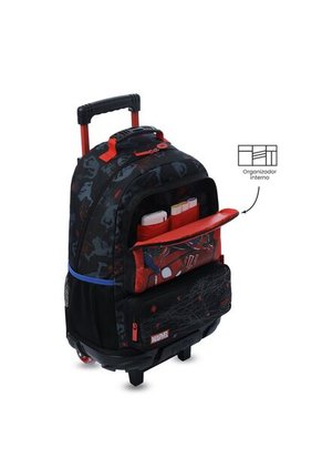 Maleta Para Niño Con Ruedas Spiderman Hero Grande Negro