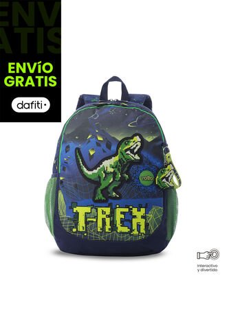 Morral Para Niño Digisaurio Grande Color Azul Totto