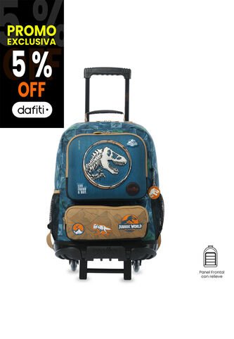 Maleta Para Niño Con Ruedas Jurassic World Territory Grande Azul Totto