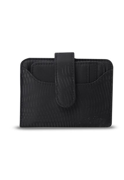Billetera Para Mujer Texture Dull Con RFID Blocker Negra