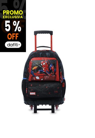 Maleta Para Niño Con Ruedas Spiderman Hero Grande Negro Totto