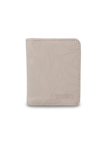 Billetera Mujer Texture Pequeña Con RFID Blocker Beige Totto