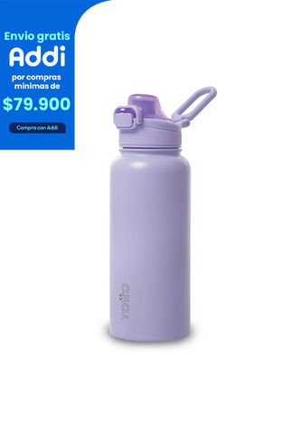 Termo Para Agua Con Tapa Intercambiable Flux 1000 Ml Morado Totto