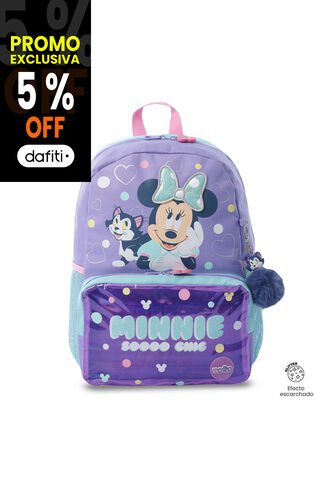 Morral Para Niña Minnie Mediano Morado Con Corazones Totto