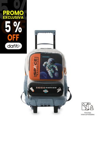 Maleta Para Niño Con Ruedas Gemini Mediano Naranja Totto