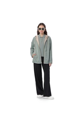 Chaqueta Doble Faz Para Mujer Baccat Beige/Verde