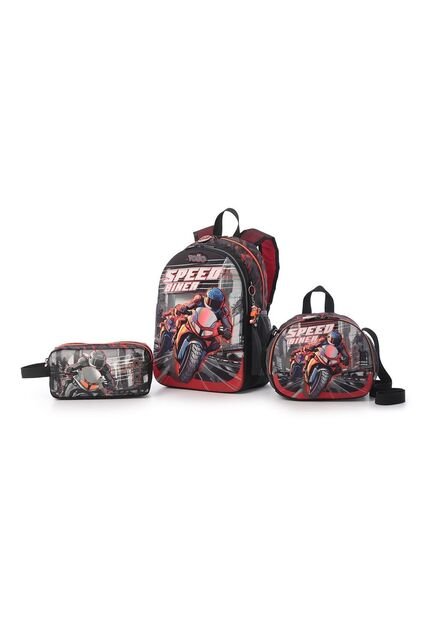 Combo Escolar Speed Biker Morral + Lonchera Y Cartuchera