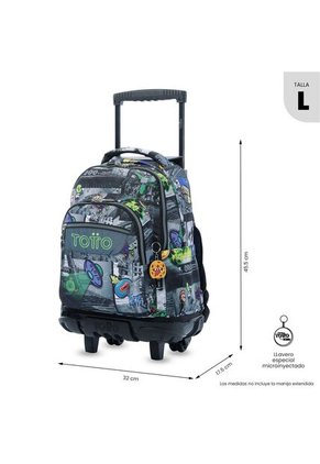 Maleta Para Niño Con Ruedas Porta PC 15.4" Renglón Negro