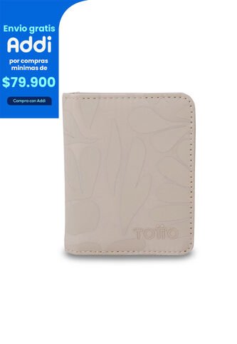 Billetera Mujer Texture Pequeña Con RFID Blocker Beige Totto